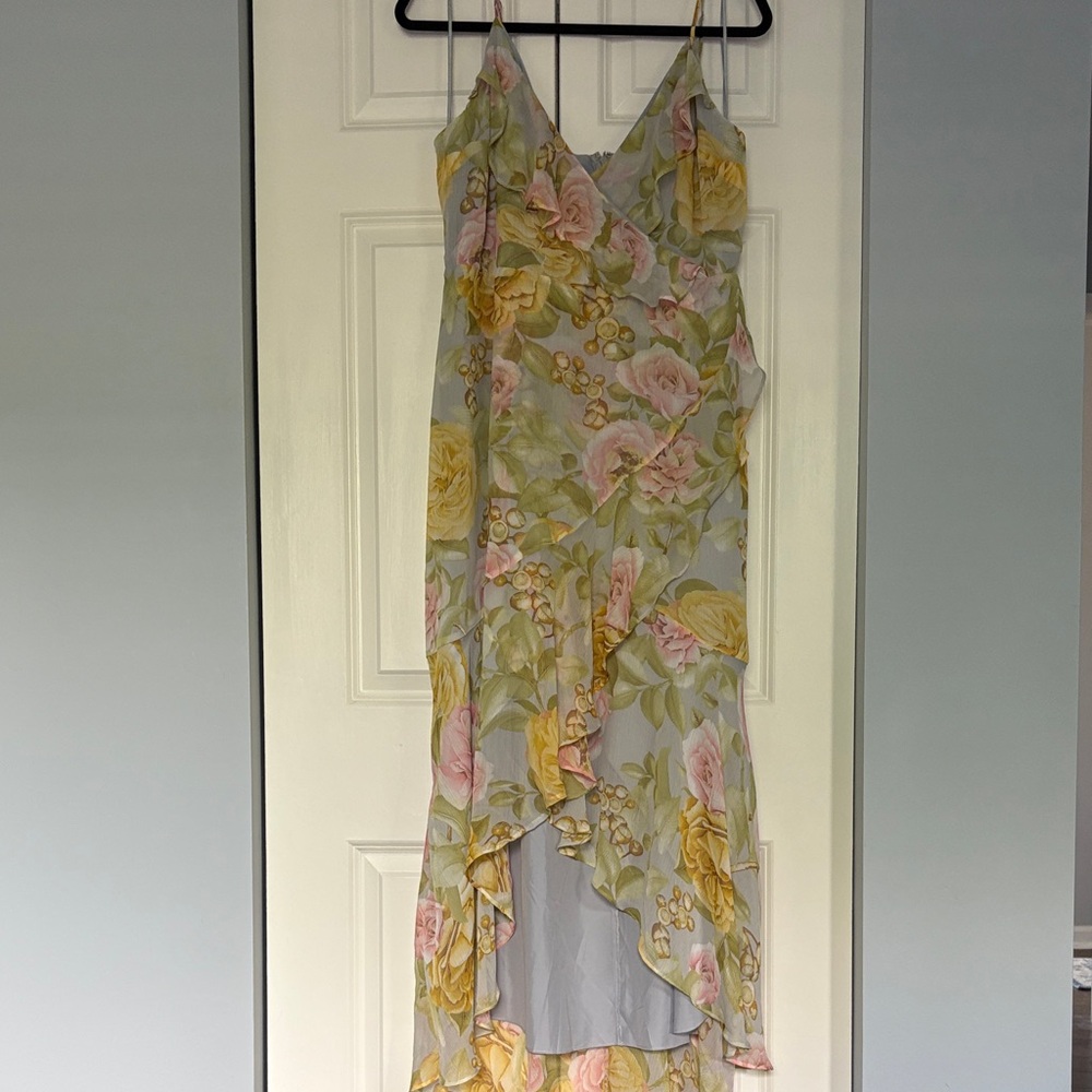Express Yellow and Pink Floral Maxi Dress